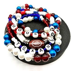 Houston Texans Handmade Beaded Bracelet Set